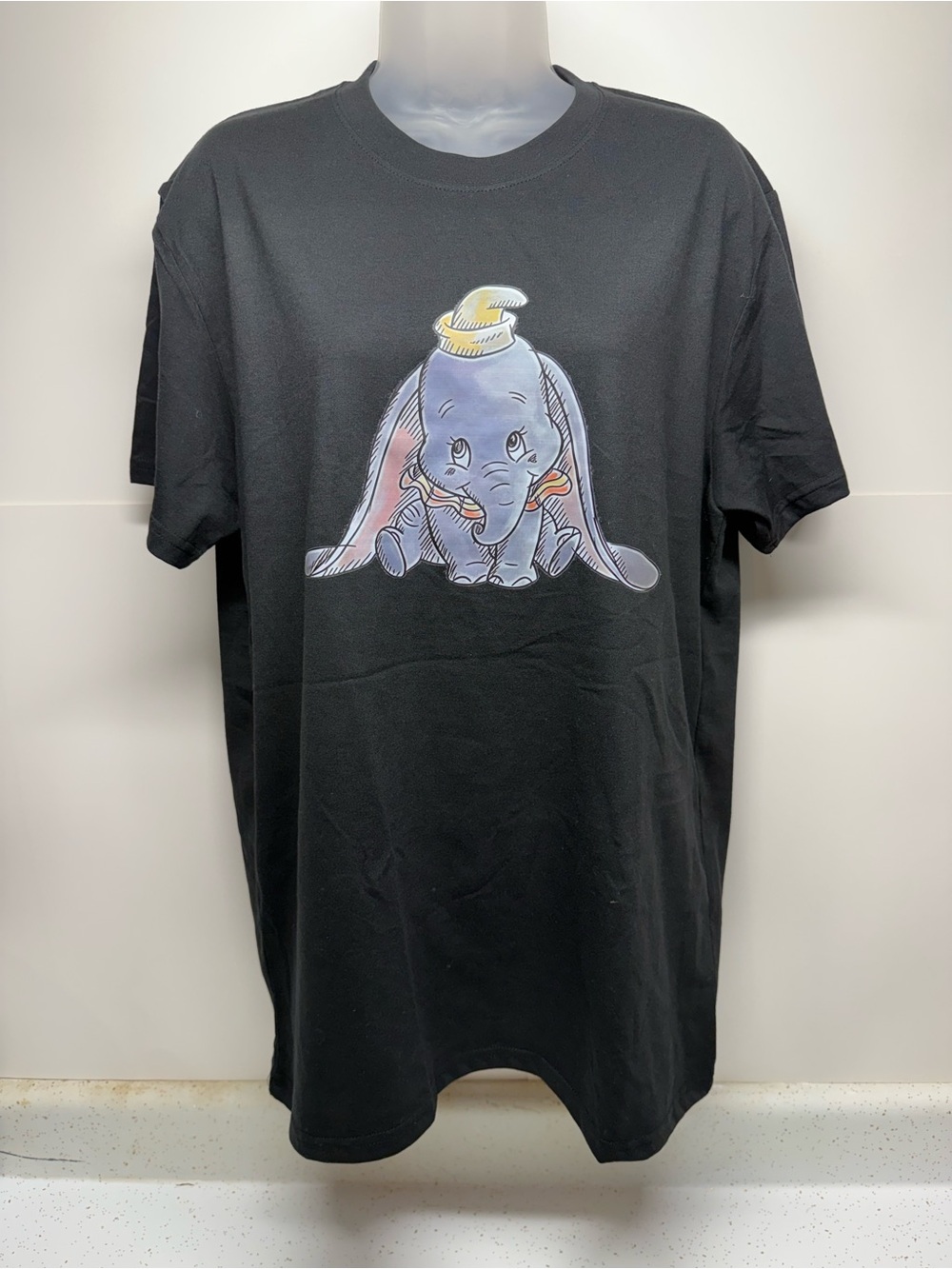 Black Short-Sleeve Tee with Dumbo Graphic